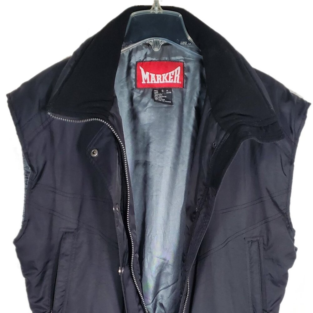MARKER Womens Black Ski Vest 2 Pocket Stretch Side Size 8
